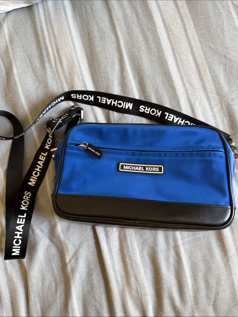 Michael Kors Blue and Black Belt/Crossbody Bag